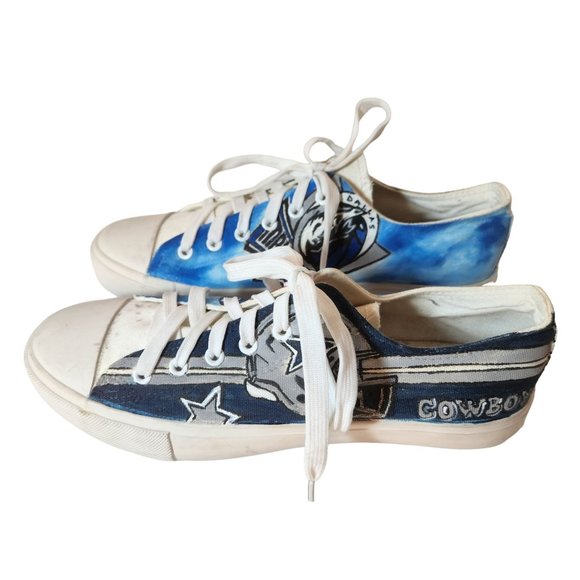 DALLAS MAVS Texas Rangers DALLAS COWBOYS Dallas Stars Custom Sneakers OOAK - Picture 3 of 15
